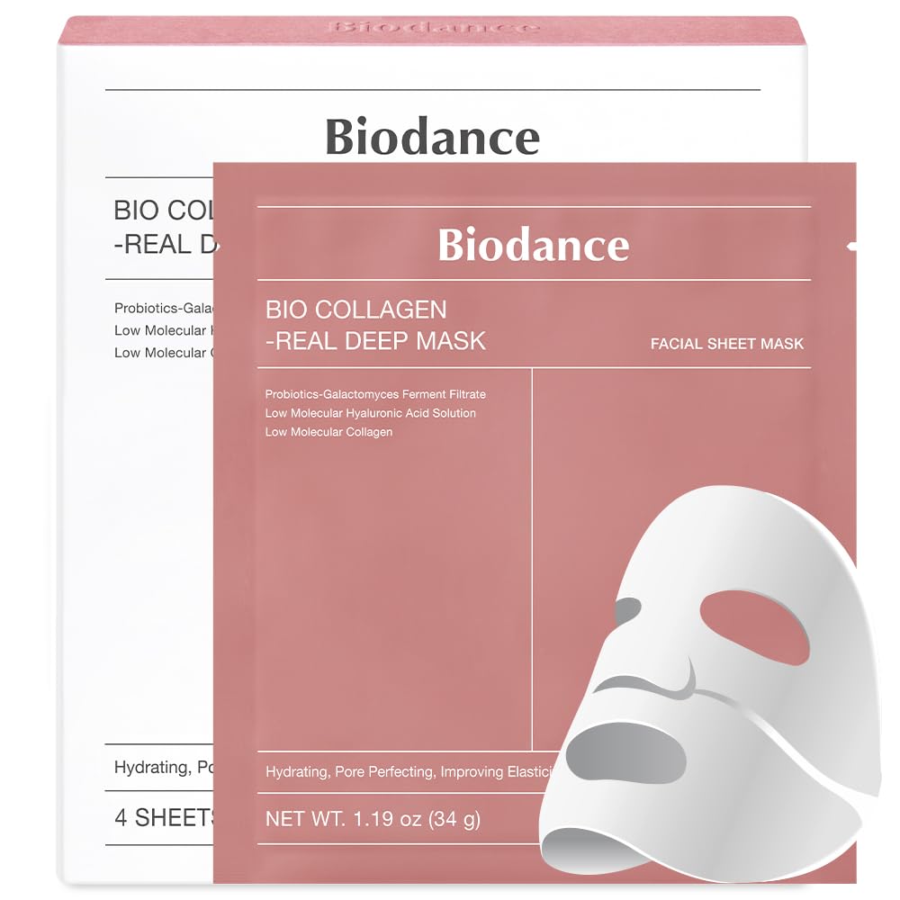 BIODANCE Bio-Collagen Real Deep Mask, Hydrating Overnight Mask, 34g x4ea