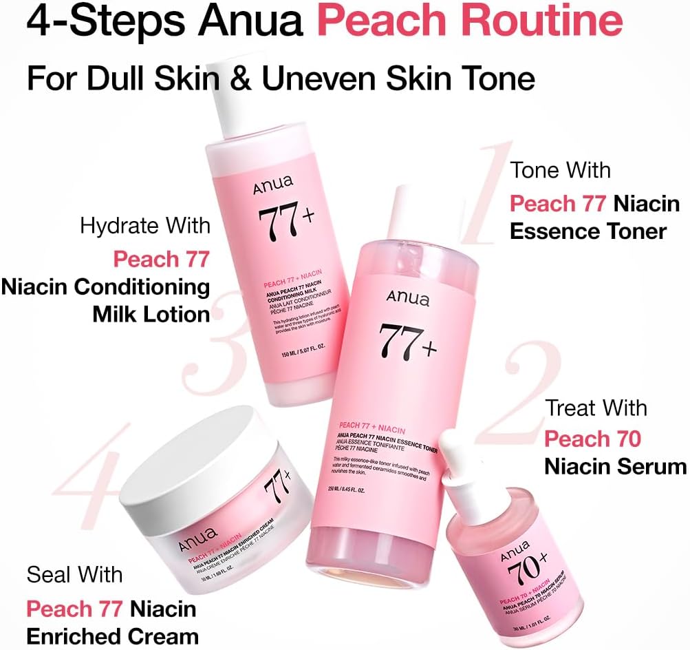 ANUA Peach 70% Niacinamide Serum brightening hydrating face serum, 29.87 Milliliters