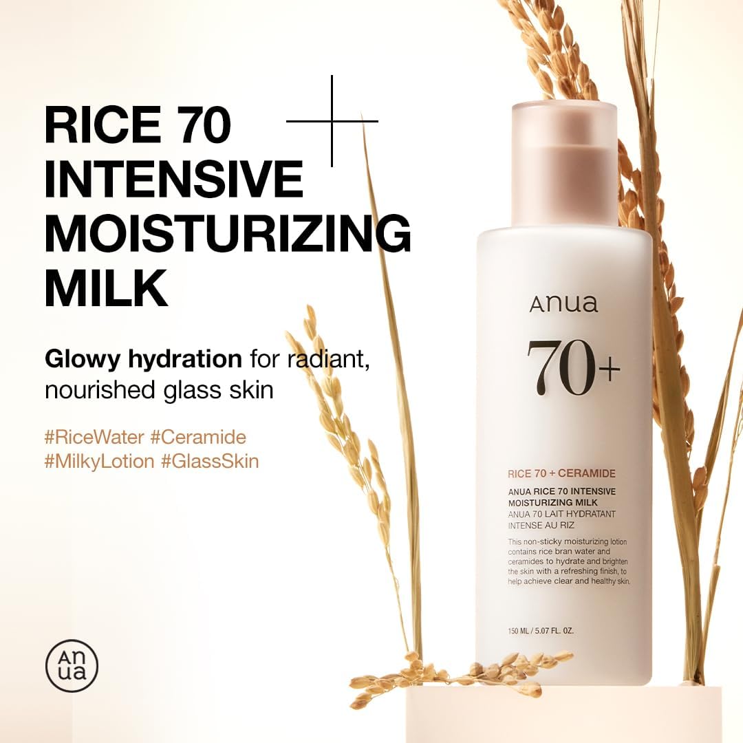 ANUA Rice 70 Intensive Moisturizing Milk, Korean Skincare, 150ml/ 5.07 fl.oz.