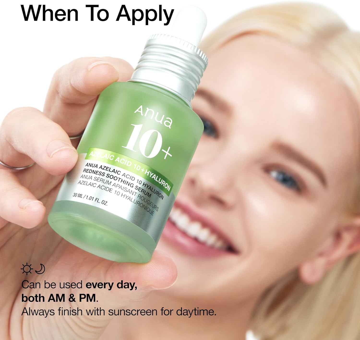 Anua Azelaic Acid 10+ Hyaluron Redness Soothing Serum, Hyaluronic Acid, 30ml/ 1.01 fl oz.