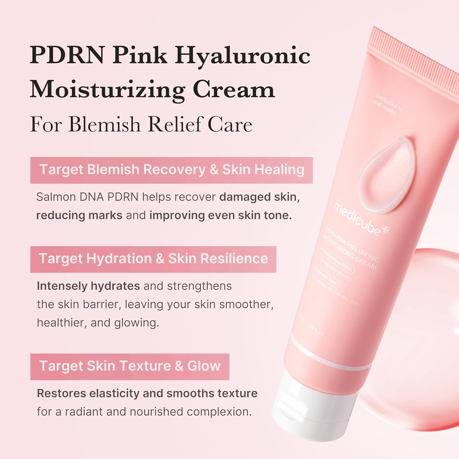 Medicube Salmon DNA PDRN Pink Hyaluronic Moisturizing Cream 50ml/ 1.69 fl.oz.