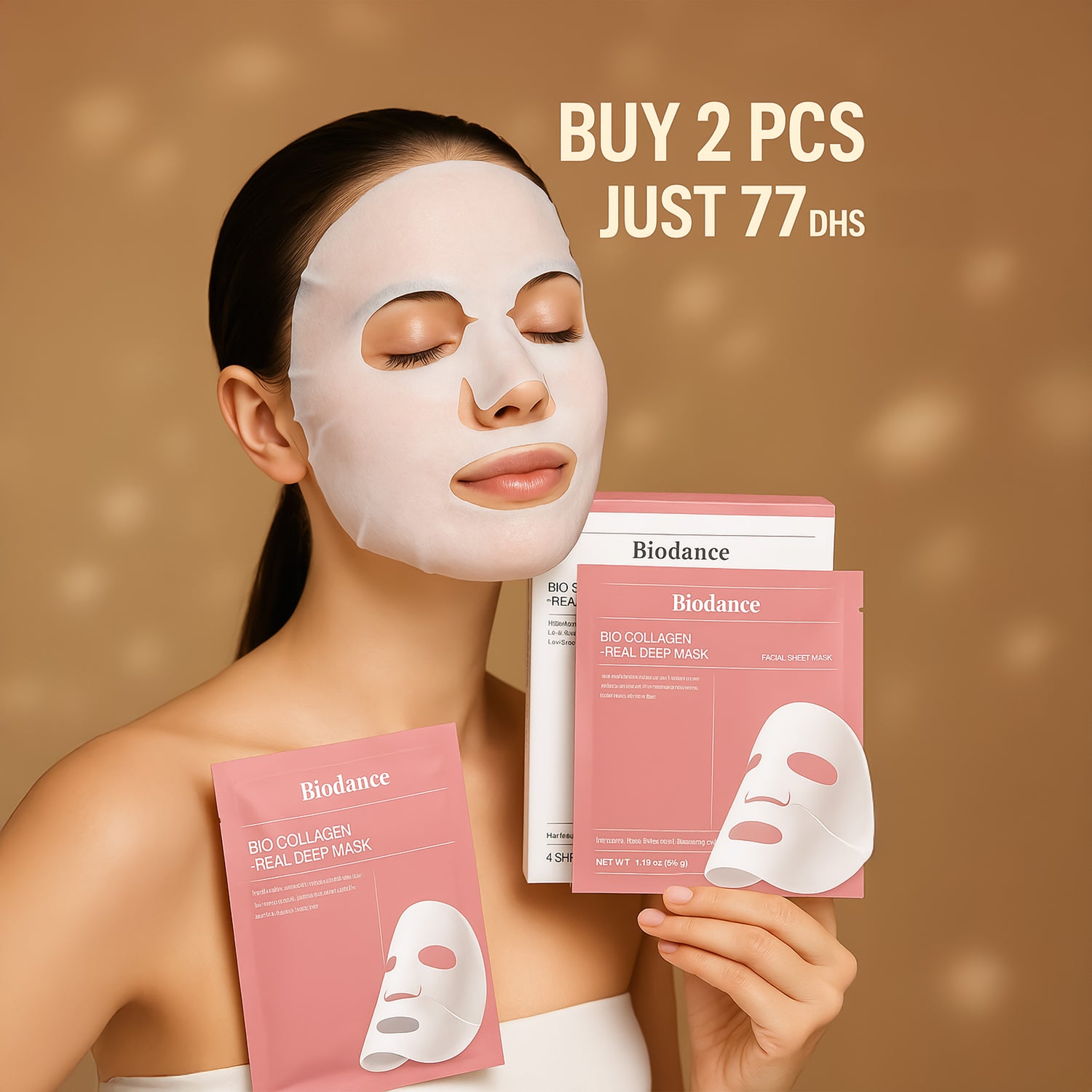 PACK OF 2 PCS BIODANCE Bio-Collagen Real Deep Mask, Hydrating Overnight Mask, 34g x4ea (Copy)
