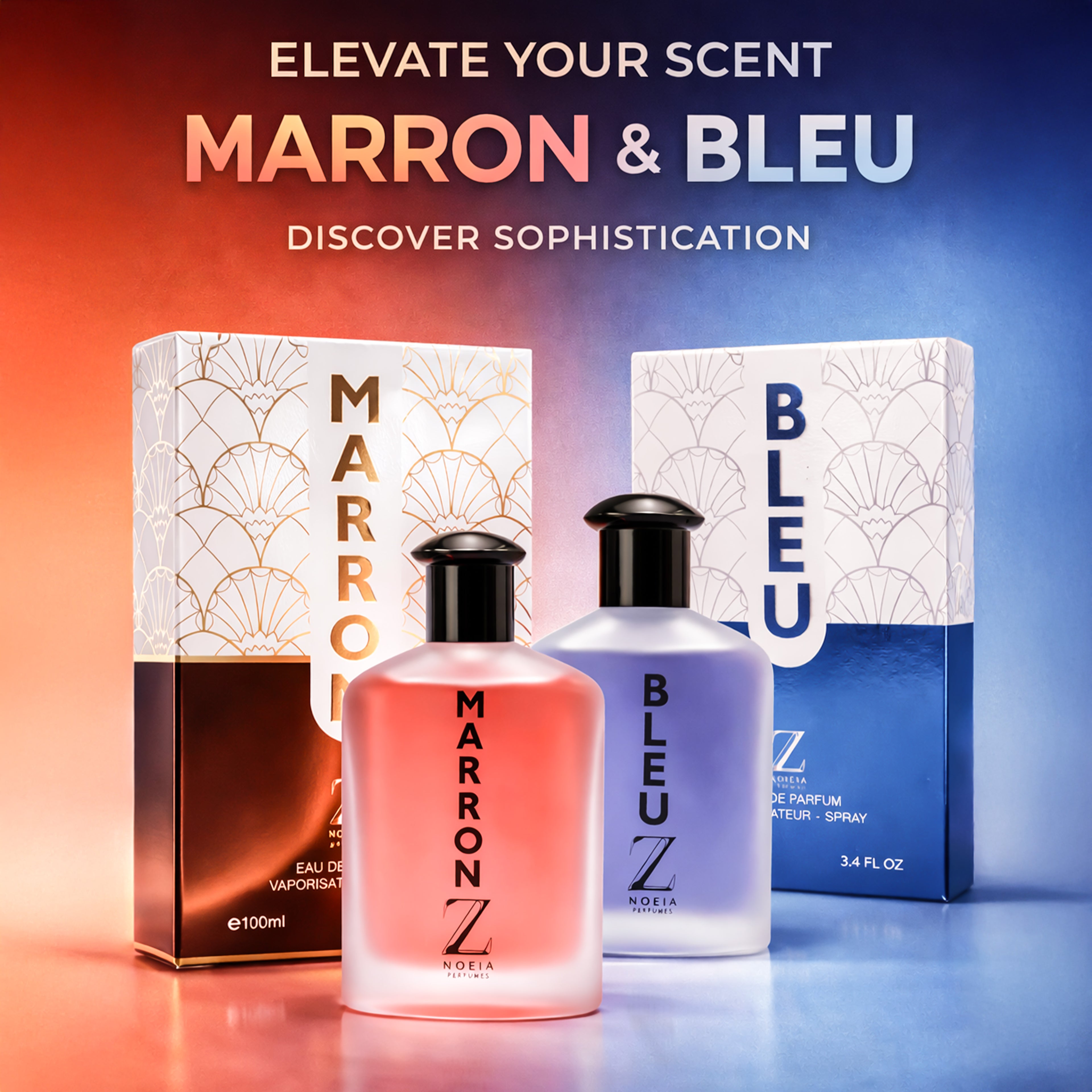 Marron & Bleu Duo by Z Nioeia