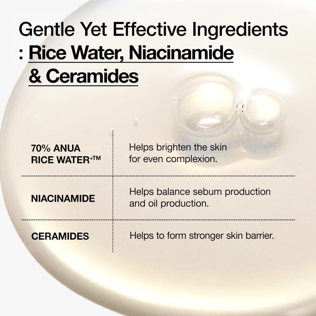 ANUA Rice 70 Glow Milky Toner, for Glass Skin, Korean Skin Care, 250ml/8.45fl.oz.