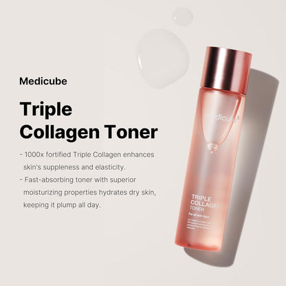 Medicube Triple Collagen Toner - Hydrolyzed, Atelo, (4.73 fl.oz.)