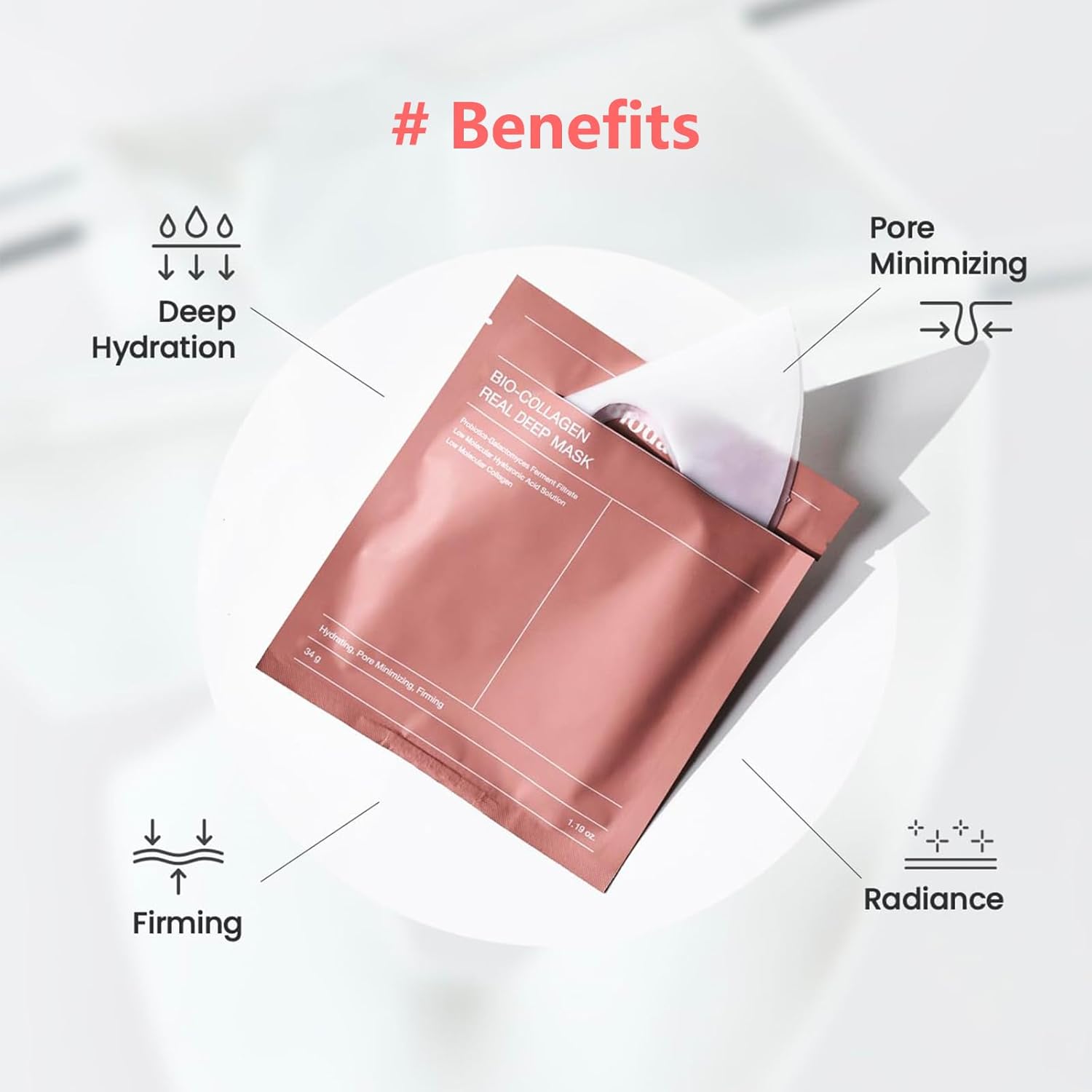 BIODANCE Bio-Collagen Real Deep Mask, Hydrating Overnight Mask, 34g x4ea