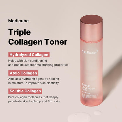Medicube Triple Collagen Toner - Hydrolyzed, Atelo, (4.73 fl.oz.)