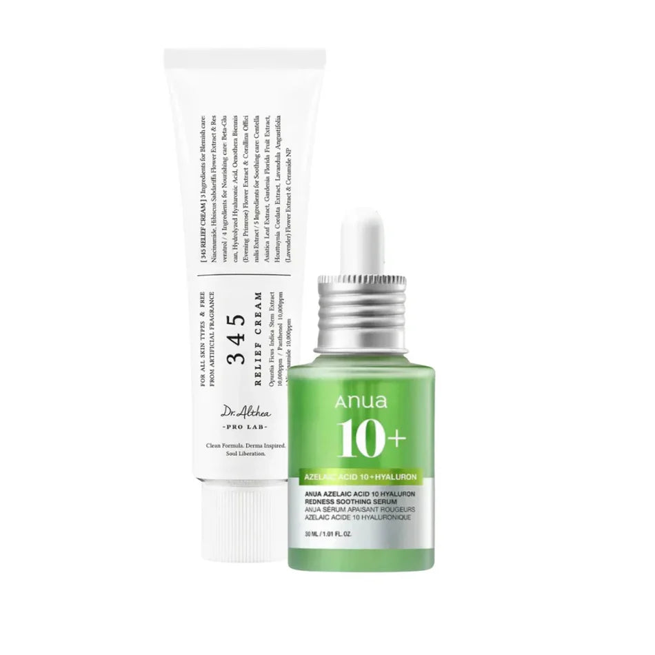 Dr. Althea 345 Relief Cream &amp; Anua Azelaic Acid 10+ Hyaluron Serum Set