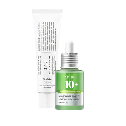 Dr. Althea 345 Relief Cream &amp; Anua Azelaic Acid 10+ Hyaluron Serum Set