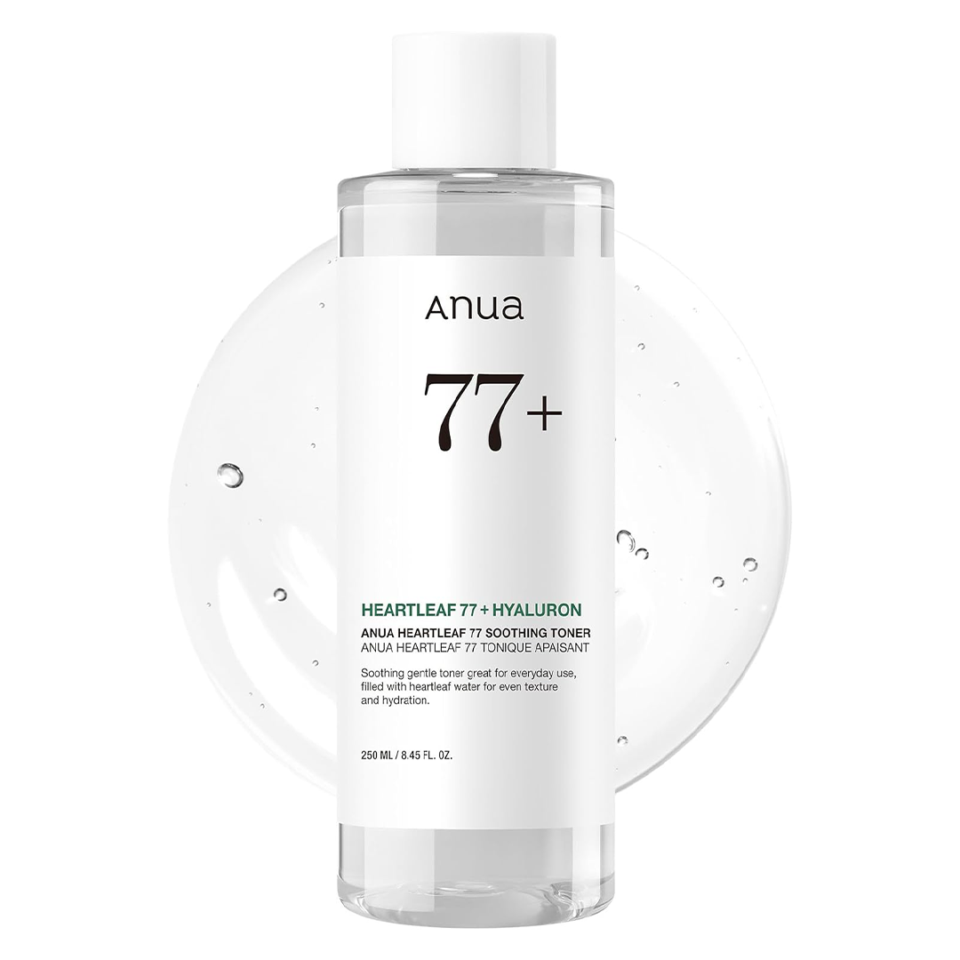 Anua Heartleaf 77% Soothing Toner I pH 5.5 Trouble Care, Calming Skin, Refreshing, Hydrating, Purifying, Cruelty Free, Vegan,(250ml / 8.45 fl.oz.)