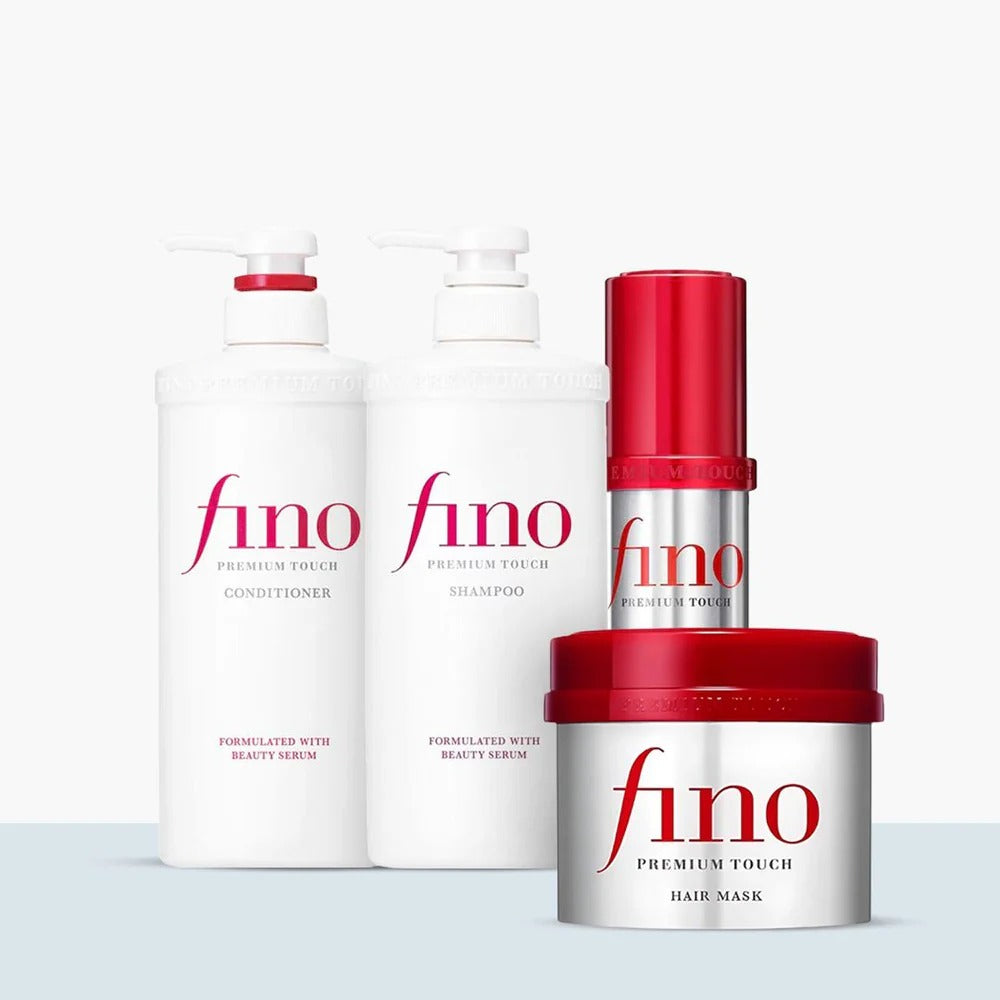 Fino Premium Touch Complete Hair Care Set - Shampoo + Conditioner + Treatment Mask + Oil